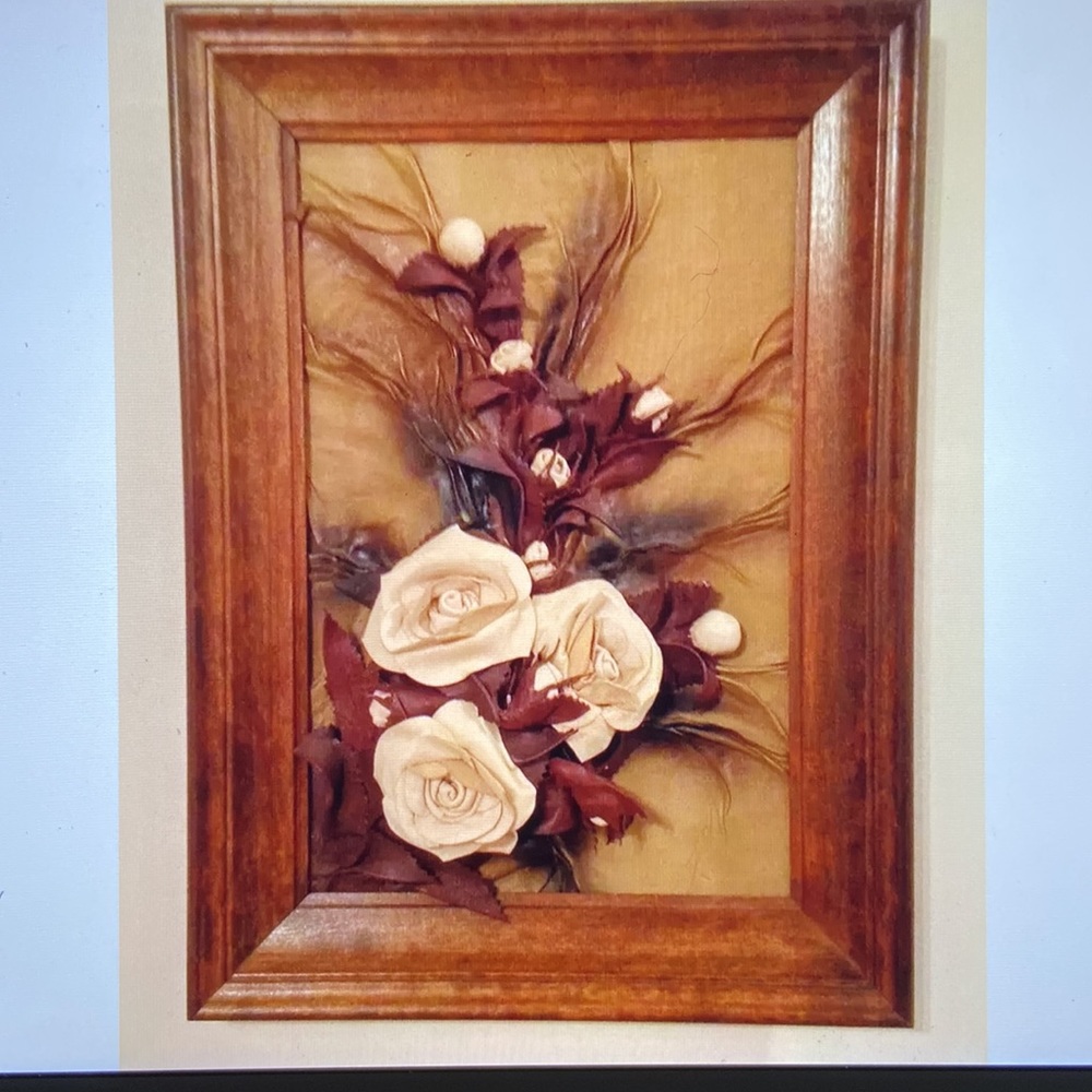 Leather Floral 3D Wall Art Handmade 
20” x 14.5”